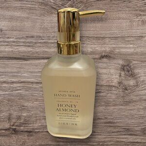 Aroma Aria HONEY ALMOND Liquid Hand Wash Soap 13.5 fl oz -Glass- NEW
